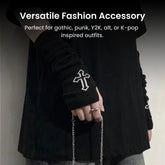 Gothic Cross Arm Warmers – Streetwear Fingerless Sleeves